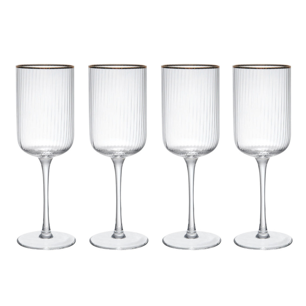 Sorrento Ridged Crystal Red Wine Glasses