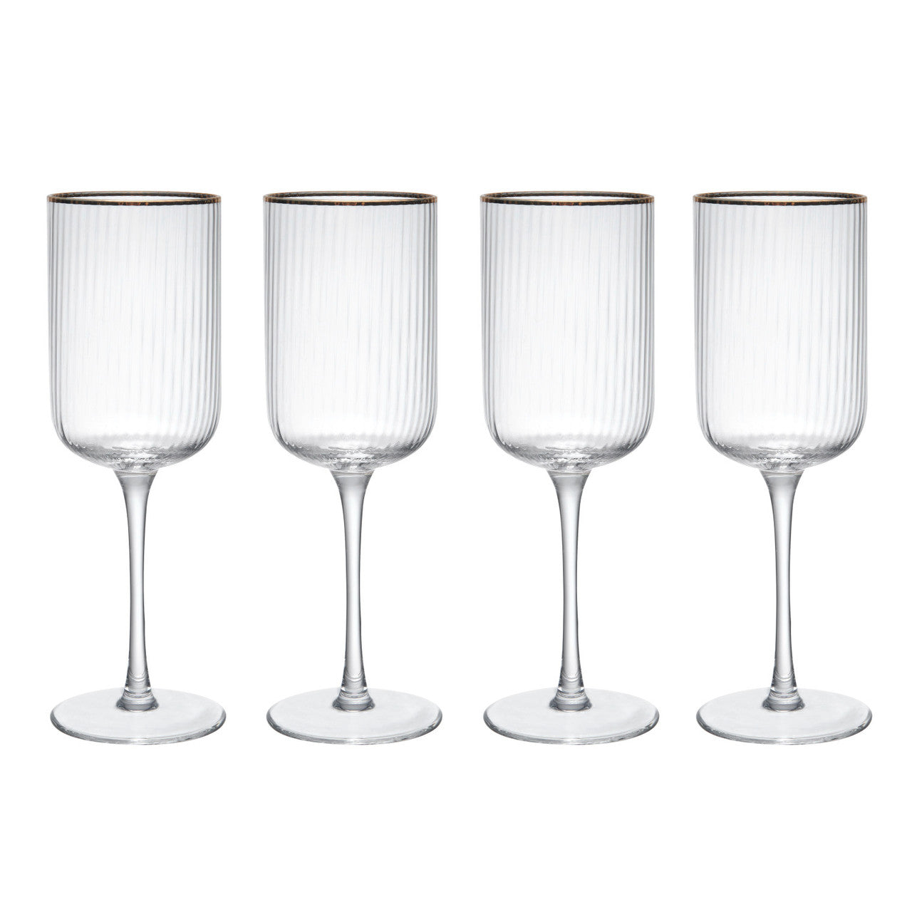 Sorrento Ridged Crystal Red Wine Glasses