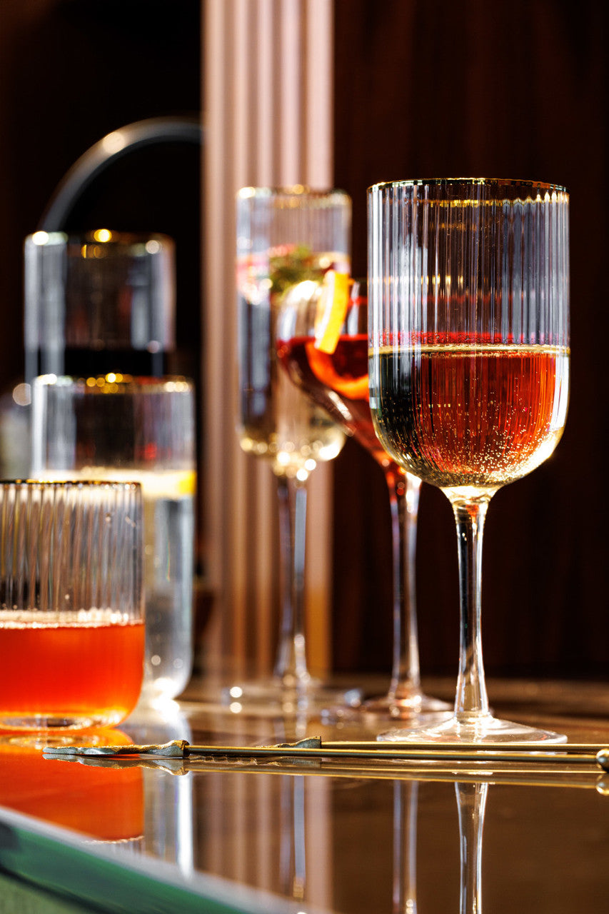Sorrento Ridged Crystal Red Wine Glasses