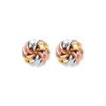 9CT 3 COLOUR GOLD STUD EARRING