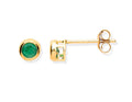 9CT YELLOW GOLD EMERALD STUD EARRINGS