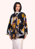 NAVY BLUE & MUSTARD HELLEBORE VELVET JACKET by POWDER