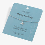 SILVER WHISPER HAPPY BIRTHDAY TRACE BEAD BRACELET
