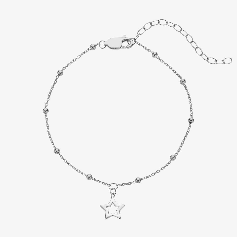 SILVER WHISPER FRIENDS FOREVER TRACE BEAD BRACELET