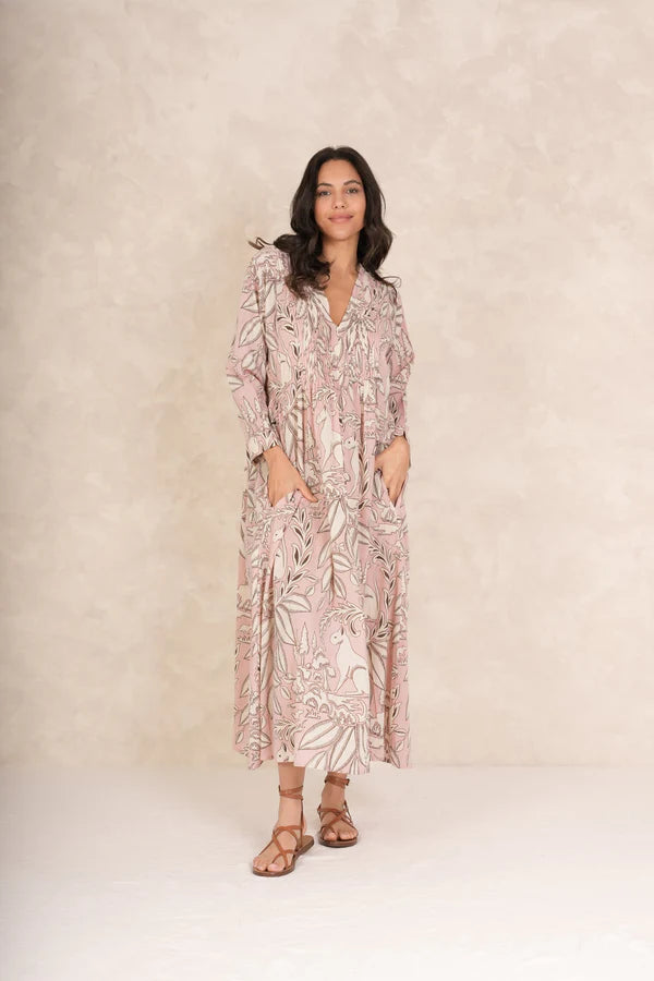 SPHINX PINK PINCH PLEAT DRESS by ONE HUNDRED Stars