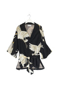 BLK VELVET STORK WRAP JACKET