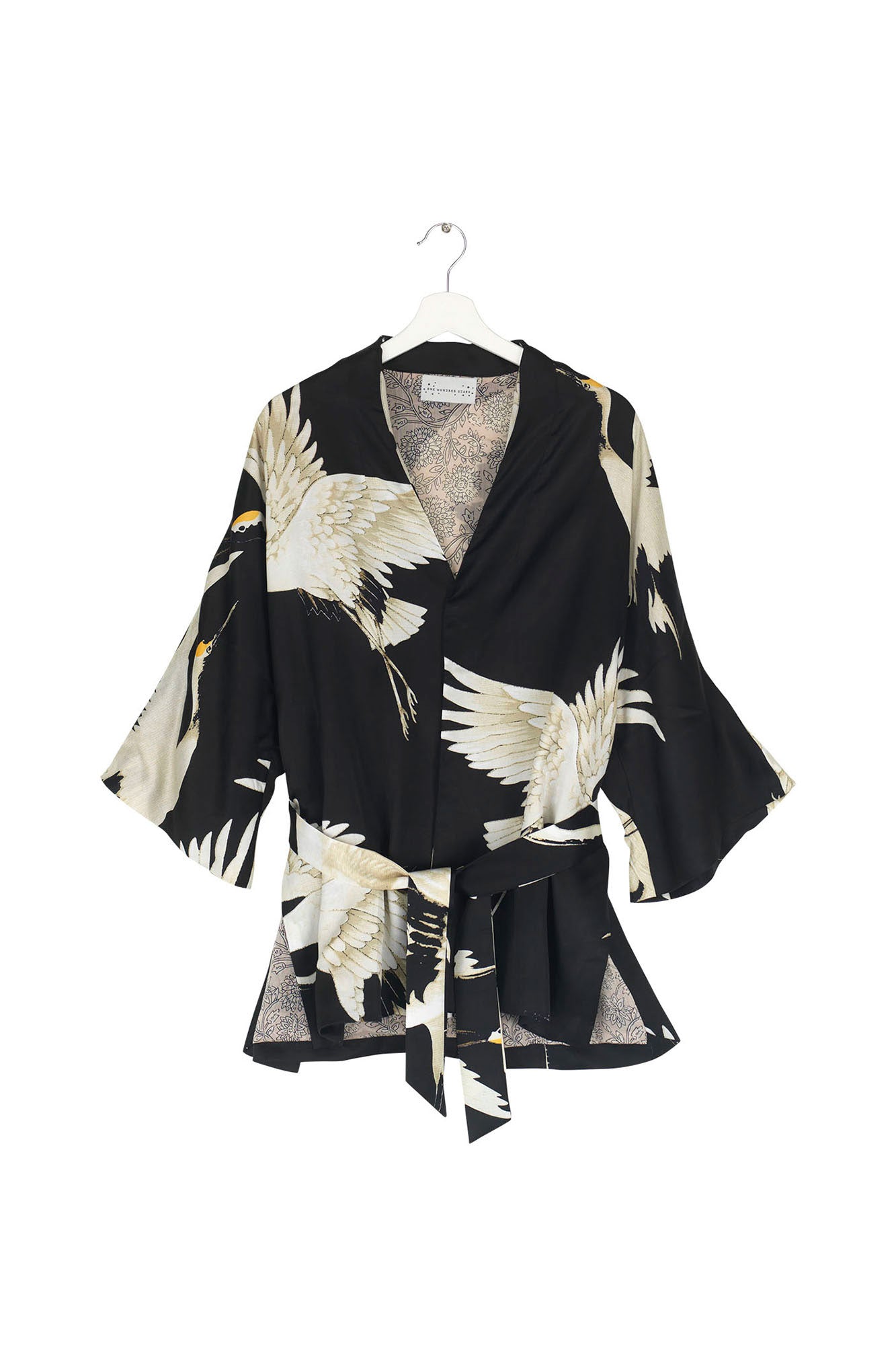 BLK VELVET STORK WRAP JACKET