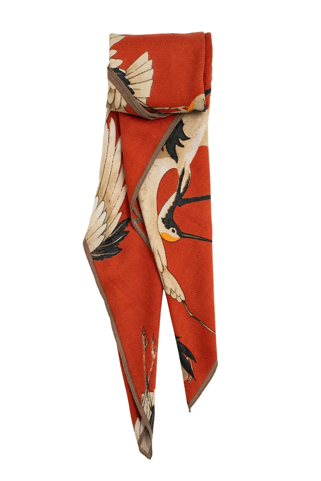 STORK SCARLET SQUARE WOOL & SILK SCARF by One Hundred Stars