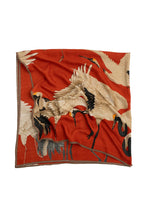 STORK SCARLET SQUARE WOOL & SILK SCARF by One Hundred Stars