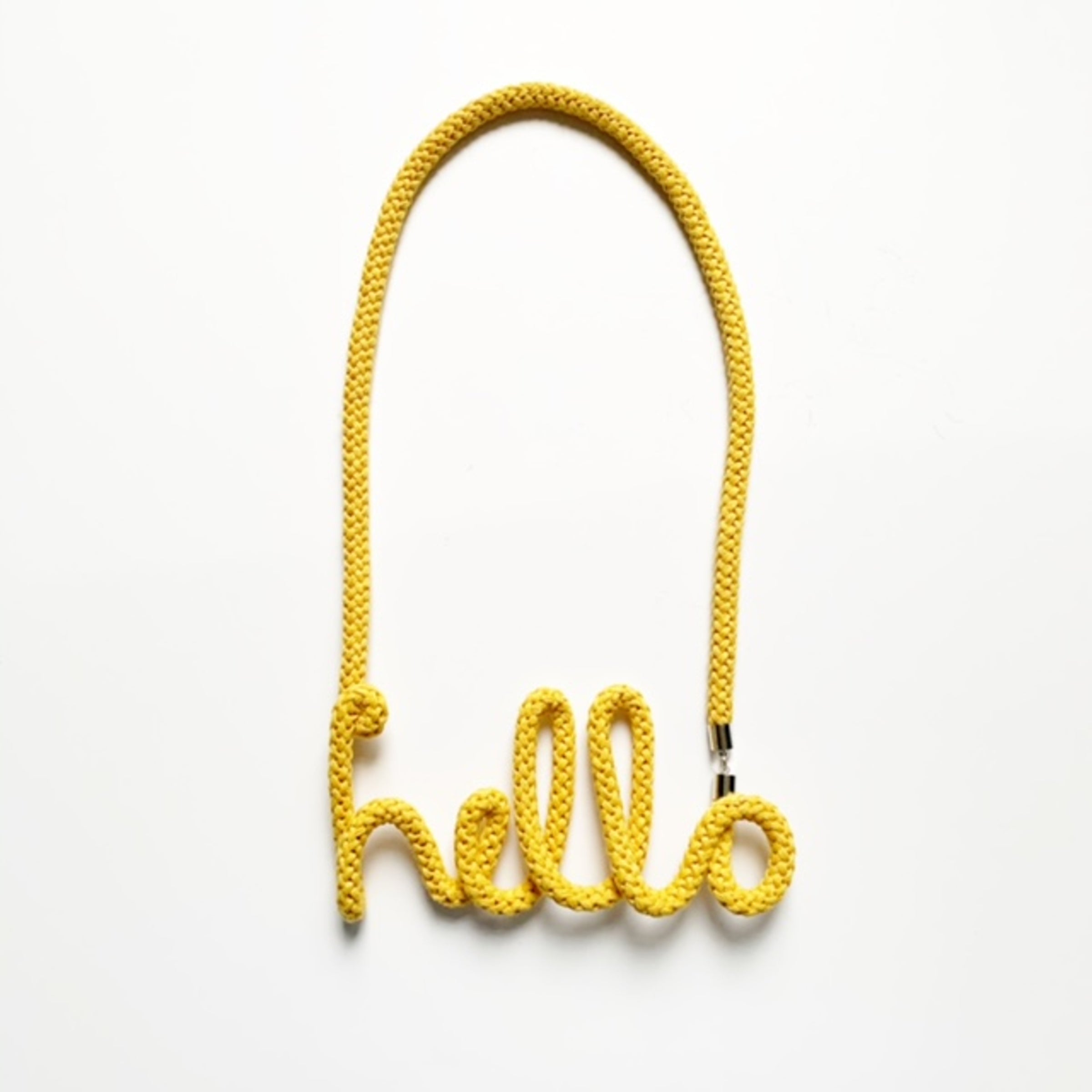 CANARY YELLOW THE "HELLO" WORD NECKLET WITH MAGNET CLASP