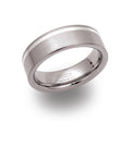 GNTS 7MM TITANIUM SILVER OFF SET INLAY BAND