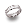 GNTS 6MM TITANIUM SILV INLAY RING