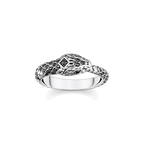 T SABO SILV BLKNED BLK CZ SNAKE RING