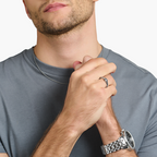 T SABO SILV BLKNED BLK CZ SNAKE RING