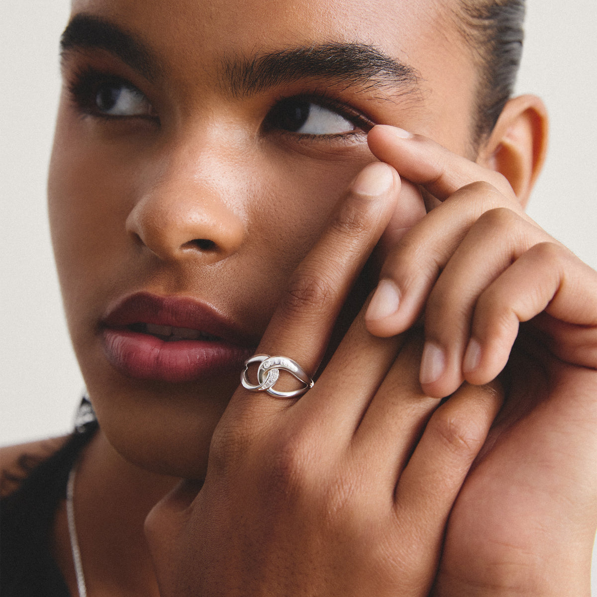 THOMAS SABO SILVER WHITE CZ TOGETHER RING