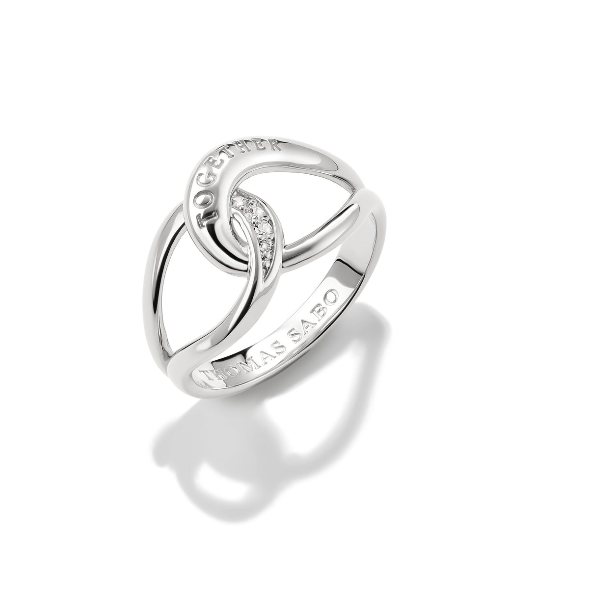 THOMAS SABO SILVER WHITE CZ TOGETHER RING
