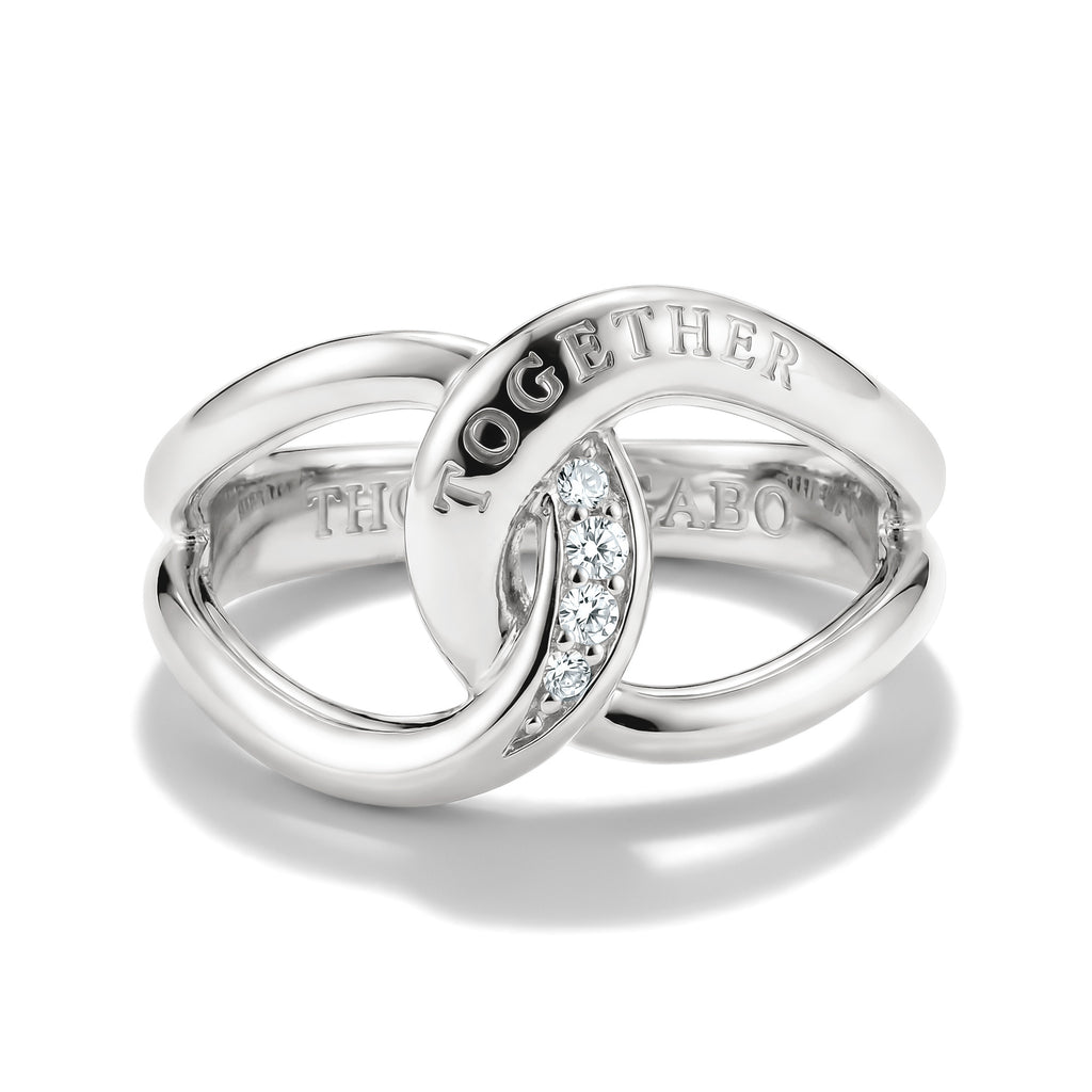 THOMAS SABO SILVER WHITE CZ TOGETHER RING