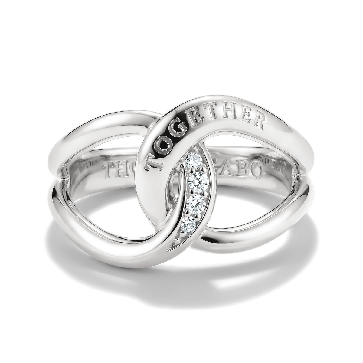 THOMAS SABO SILVER WHITE CZ TOGETHER RING