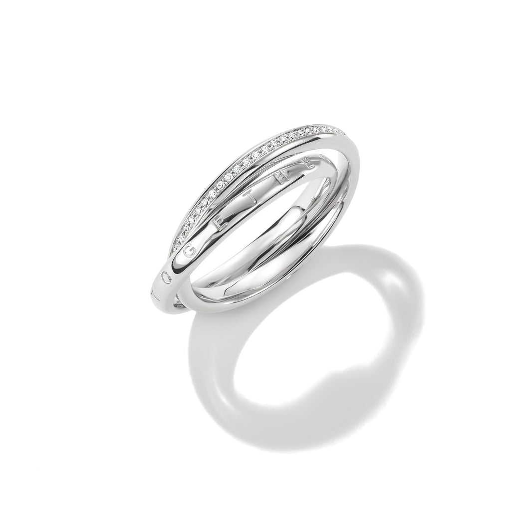 THOMAS SABO SILVER WHITE CZ TOGETHER LINKED RING