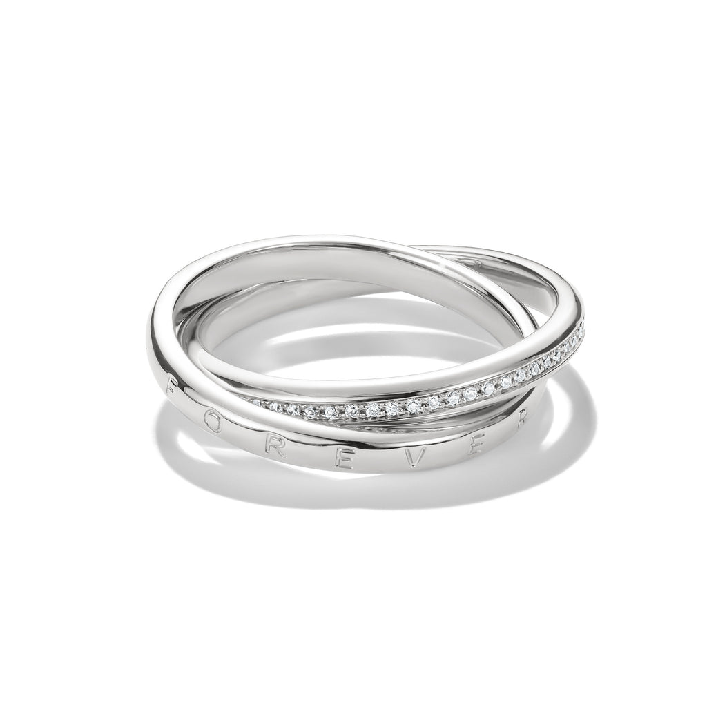 THOMAS SABO SILVER WHITE CZ TOGETHER LINKED RING