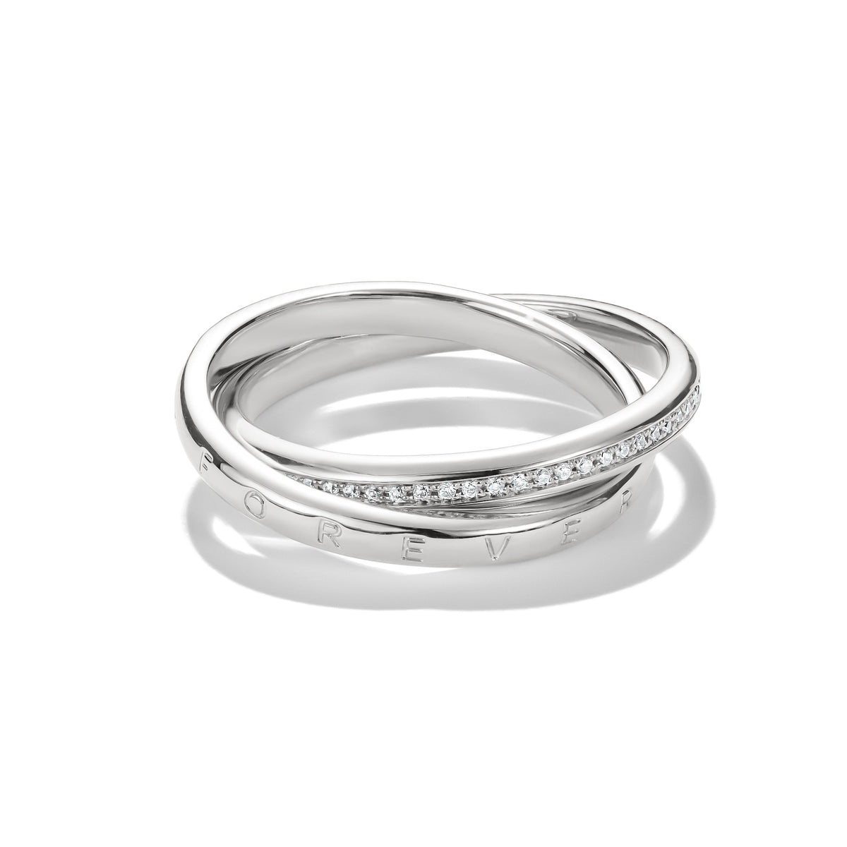 THOMAS SABO SILVER WHITE CZ TOGETHER LINKED RING