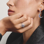 THOMAS SABO SILVER STAR DESIGN BLUE & WHITE CZ RING