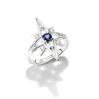 THOMAS SABO SILVER STAR DESIGN BLUE & WHITE CZ RING