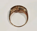 Ladies 9ct Rainbow Cz stone 3 Row Channel Set Ring