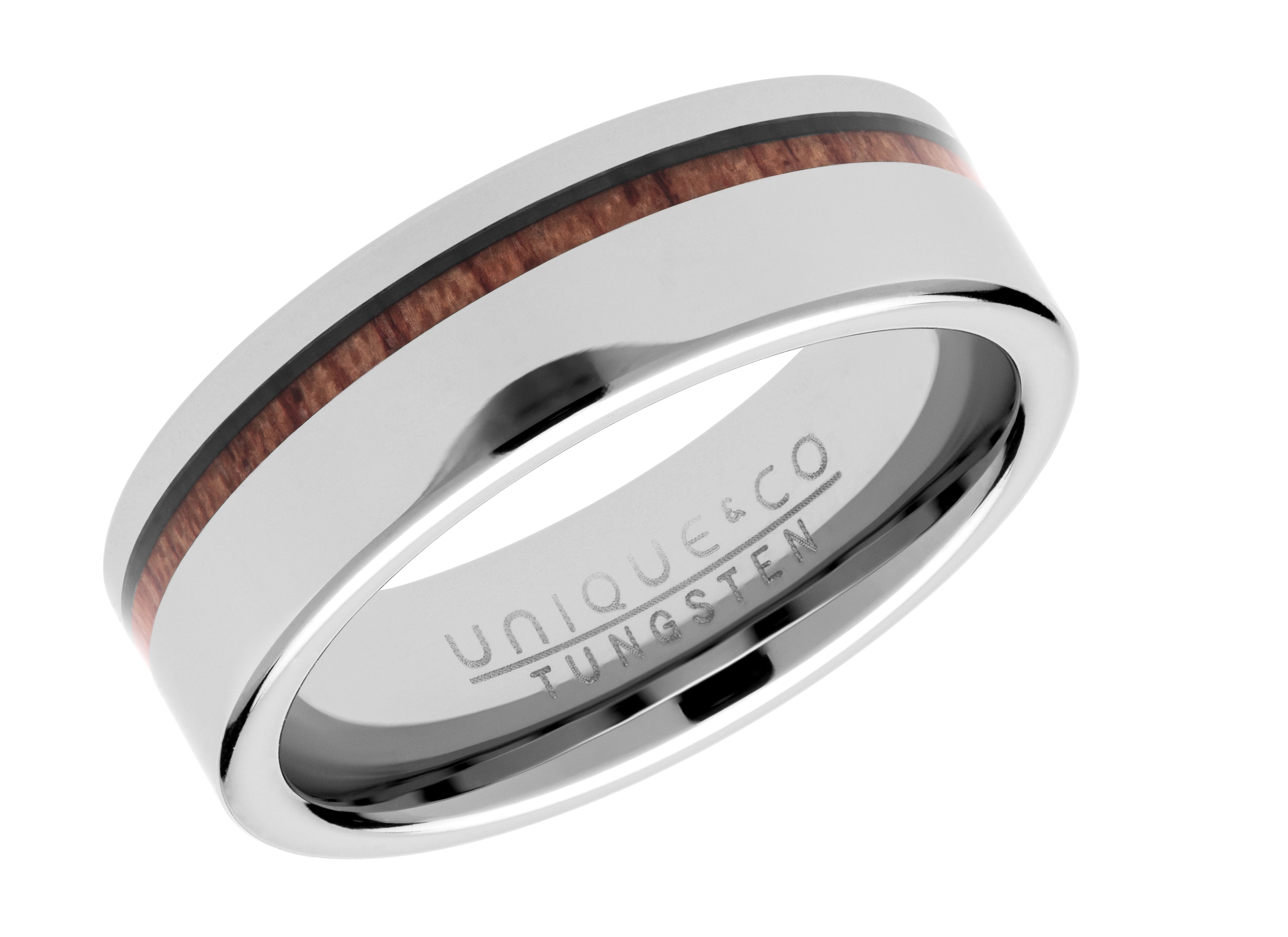 GNTS 7MM TUNGSTEN CARBIDE WOOD INLAY RING