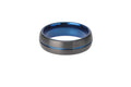GNTS 7MM TUNGSTEN CARBIDE BLK / BLUE IP PLATED RING