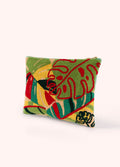 POWDER EXOTIC LEAVES COTTON TUFTED POUCH