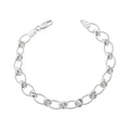 SILVER OVAL ROPE & DBLE RND RING ALT LINK BRACELET