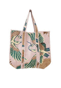 Crane design Pink Velvet Tote Bag