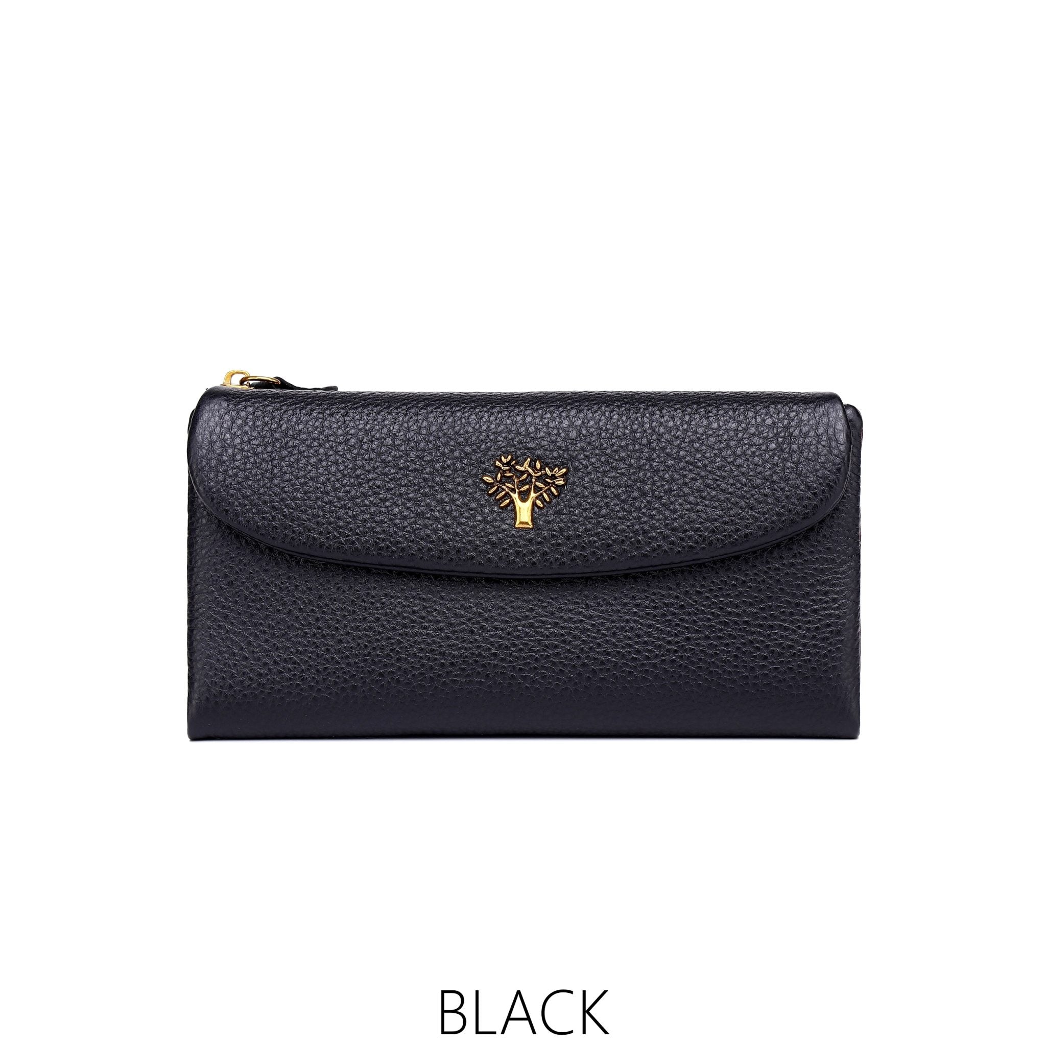 Large Leather Bifold Tree Purse