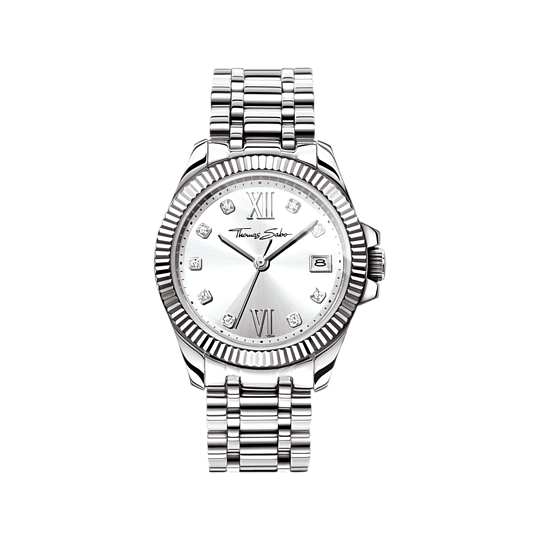 THOMAS SABO SILVER WHITE STONES DIAL BRACELET WATCH