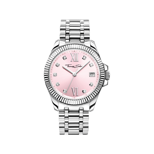 THOMAS SABO PINK WHITE STONES DIAL BRACELET WATCH