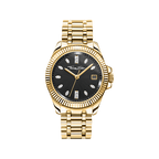 THOMAS SABO GOLD COLOURED WHITE STONES BLACK DIAL BRACELET WATCH