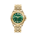 THOMAS SABO GOLD COLOURED WHITE STONES MALACHITE GREEN DIAL BRACELET WATCH