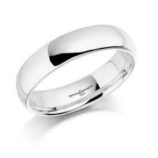 SILVER 5.0MM MEDIUM OVAL COURT WEDD BAND