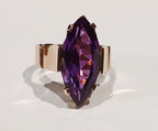 Ladies 9ct Rose Gold Marquis Alexandrite Ring