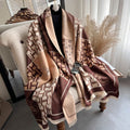 Geometric & Medallion Print Scarf in Brown