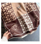 Geometric & Medallion Print Scarf in Brown