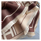 Geometric & Medallion Print Scarf in Brown