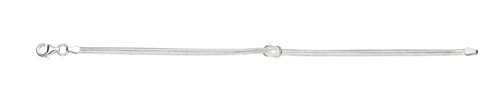 SILVER LOVE KNOT DBLE SNAKE B'LET
