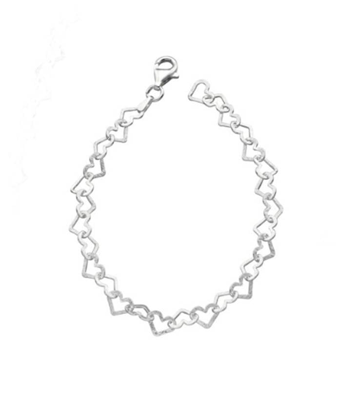 SILV POL OPEN HEART DC LINK BLET