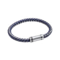 BLUE TWO TONE WOVEN LEATHER BRACELET by FRED BENNETT