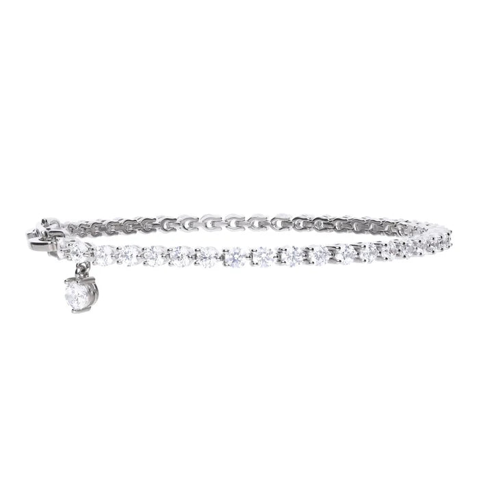 SILVER ZIRC  ZIRCONIA TENNIS CLAW BRACELET by DIAMONFIRE