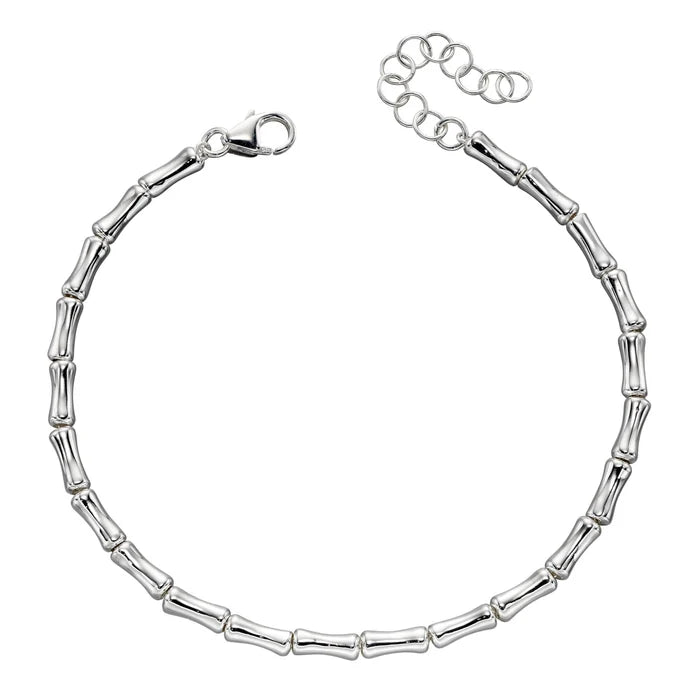 SILVER POL BAMBOO TENNIS LINK BRACELET