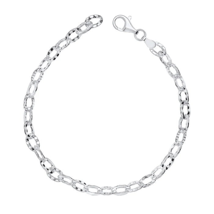 SILVER TEXTURED ANCHOR LINK BRACELET