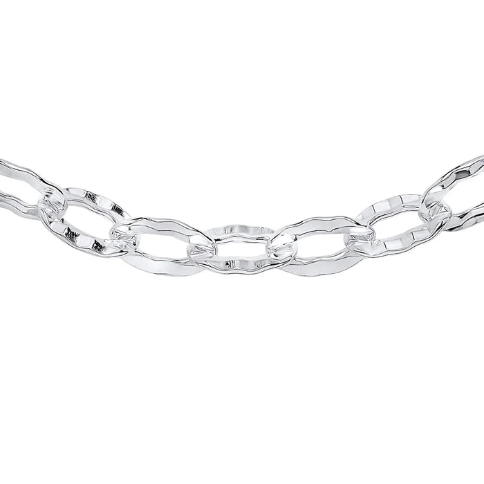 SILVER TEXTURED ANCHOR LINK BRACELET